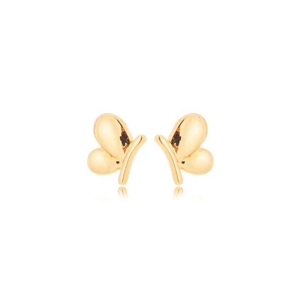 Earring Replica Fixed Butterfly Semi-allergenic Gold Plated 22K