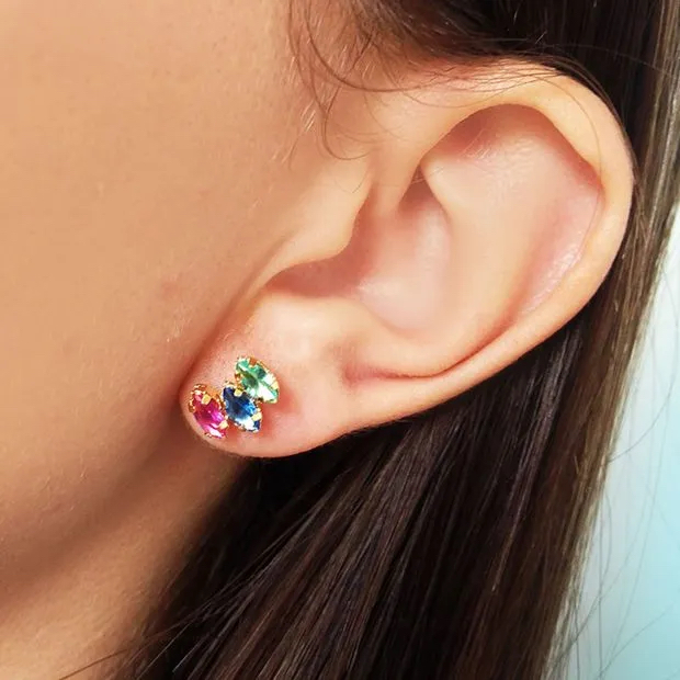 Colorful Zirconia Navete Earring